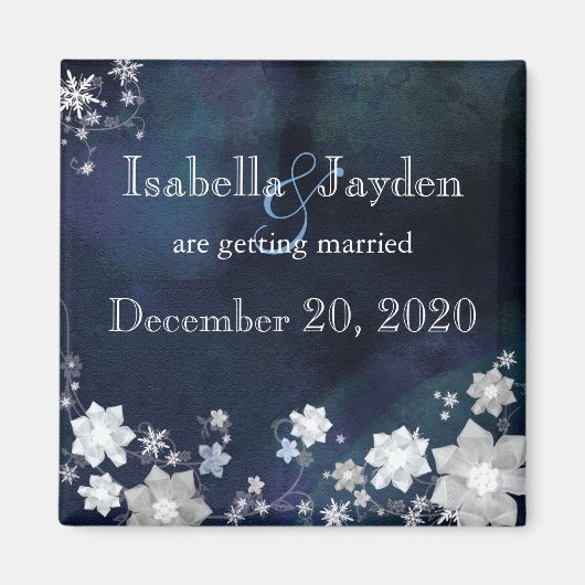 Bling Bling Winter Wedding Save the Date Magneet (Voorkant)