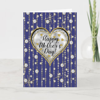 Bling Blue Card met cascaderende diamanten! Kaart