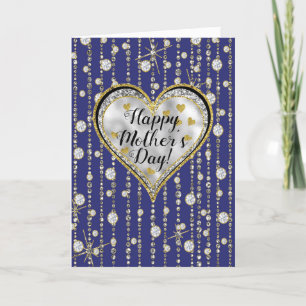 Bling Blue Card met trapsgewijze diamanten! Kaart