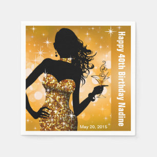Bling Bombshell Sparkle Birthday Party goud Servetten
