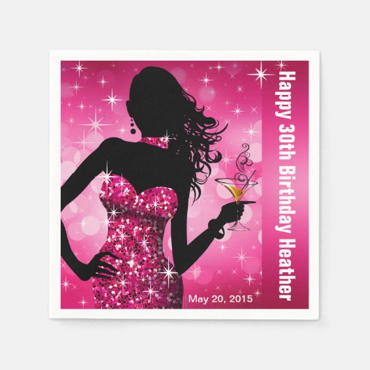Bling Bombshell Sparkle verjaardagsfeestje | fuchs Servetten (Voorkant)