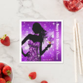 Bling Bombshell Sparkle Verjaardagsfeestje | PAARS Servet (Insitu)