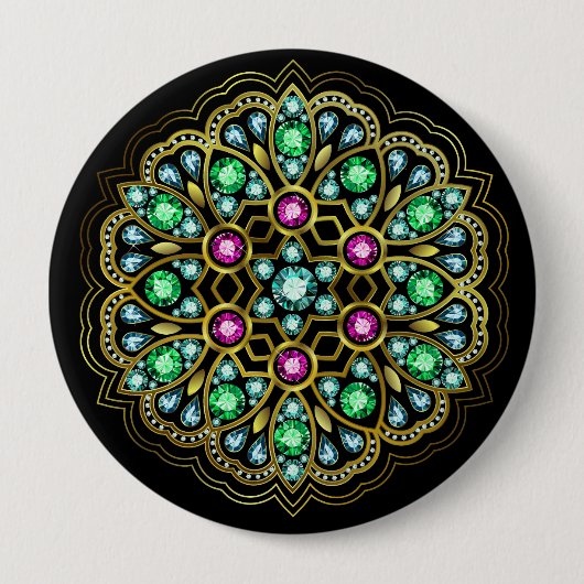 Bling Brooch / Pin voor de dames ....: ) Ronde Button 4,0 Cm (Voorkant)