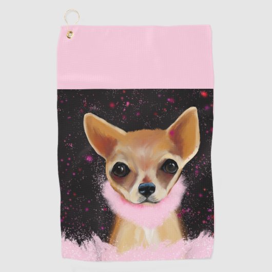 Bling Chihuahua Golfhanddoek (Voorkant)