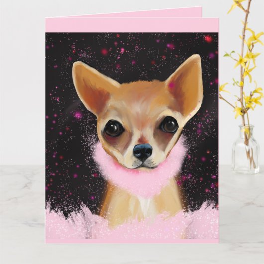 Bling Chihuahua      Kaart (Gele Bloem)