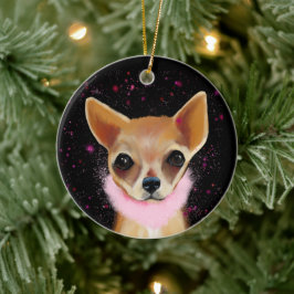 Bling Chihuahua Keramisch Ornament