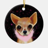Bling Chihuahua Keramisch Ornament (Voorkant)