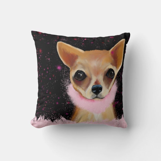 Bling Chihuahua Kussen (Voorkant)
