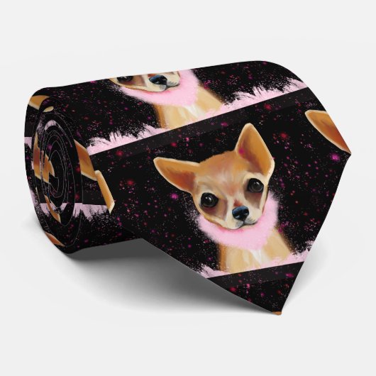 Bling Chihuahua Stropdas (Opgerold)