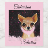 Bling Chihuahua Wijn Etiket (Enkel label)