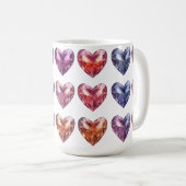 Bling Crystal Hearts Koffiemok (Voorkant rechts)