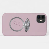 Bling Diamond en Blush Roze Telefoon Case (Achterkant (horizontaal))