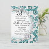 Bling Diamond Parels Feest Uitnodigingen (Staand voorkant)