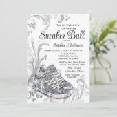 Bling Diamond Sneaker Ball Verjaardagsfeest Kaart (Staand voorkant)
