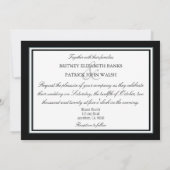 Bling Diamond Wedding Invitting Black and White Kaart (Achterkant)