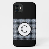 Bling Diamond Zwart Monogram Case-Mate iPhone Case (Achterkant)