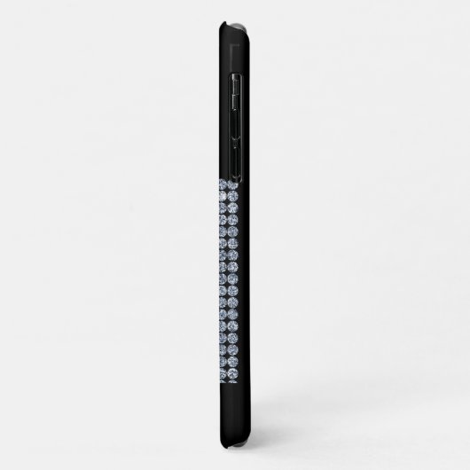 Bling Diamond Zwart Monogram Case-Mate iPhone Case (Achterkant/links)
