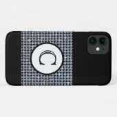 Bling Diamond Zwart Monogram Case-Mate iPhone Case (Achterkant (horizontaal))