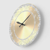 Bling Diamonds Elegant Golden Wedding Gift Grote Klok (Hoek)