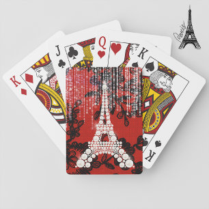 Bling Eiffel Tower Pokerkaarten
