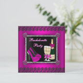 Bling en Bubble Bachelorette Invite Kaart (Staand voorkant)