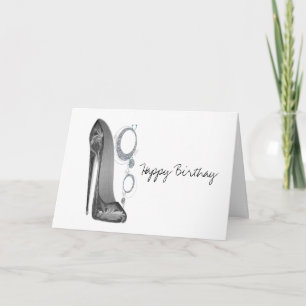 Bling en Groovy Stiletto Schoenkunst Kaart