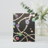 Bling en parels briefkaart (Staand voorkant)