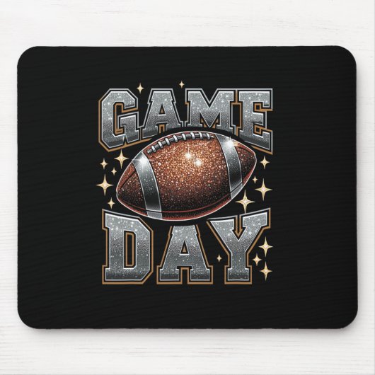 Bling Football Lover Herfst Herfst Spel Dag Footba Muismat (Voorkant)