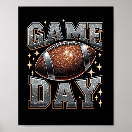 Bling Football Lover Herfst Herfst Spel Dag Footba Poster (Voorkant)