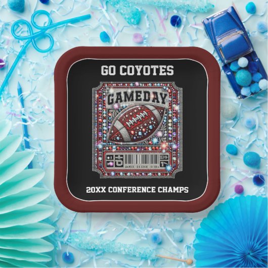 Bling Football Party Big Game Bowl Game Ticket Papieren Bordje (Feest)