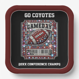 Bling Football Party Big Game Bowl Game Ticket Papieren Bordje