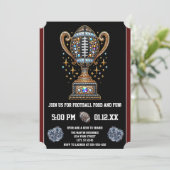 Bling Football Party Big Game Bowl Game Trofee Kaart (Staand voorkant)