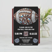 Bling Football Party Big Game Bowl spel Kaart (Staand voorkant)