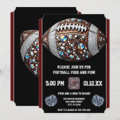 Bling Football Party Big Game Bowl spel Kaart (Voorkant / Achterkant)
