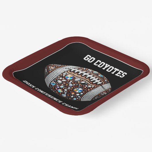 Bling Football Party Big Game Bowl spel Papieren Bordje (Gebogen)
