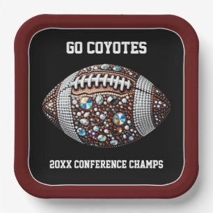 Bling Football Party Big Game Bowl spel Papieren Bordje