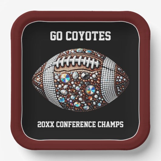 Bling Football Party Big Game Bowl spel Papieren Bordje (Voorkant)