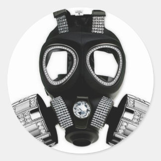 Bling Gas Mask Ronde Sticker