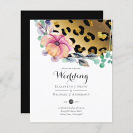 Bling Girly Glam Leopard Print Pink Gold Weddensch