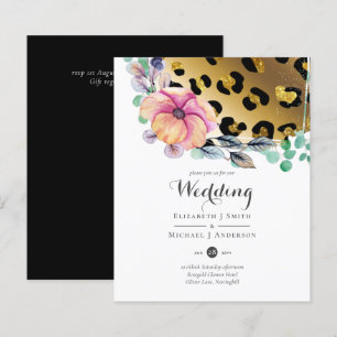 Bling Girly Glam Leopard Print Pink Gold Weddensch