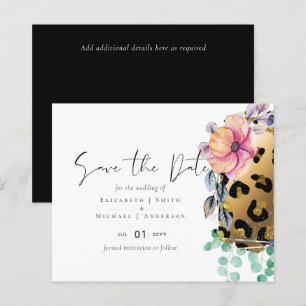 Bling Girly Glam Leopard Print Pink Gold Weddensch