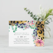 Bling Girly Glam Leopard Print Pink Gold Weddensch (Staand voorkant)