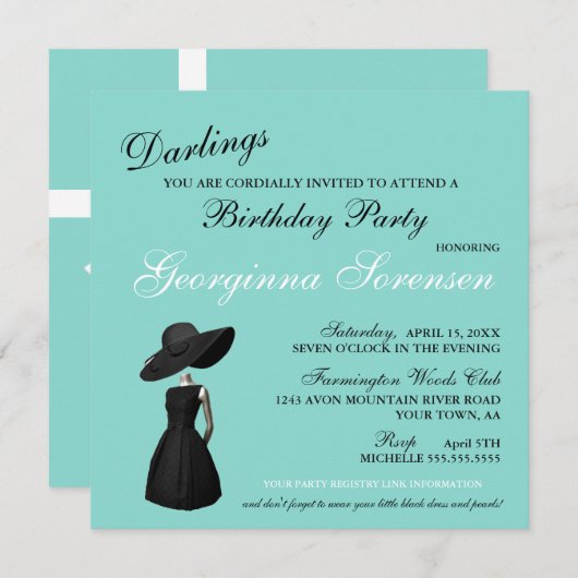 Bling Glam Blauwgroen Tiara Birthday Celebration P (Voorkant / Achterkant)