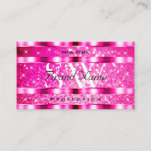 Bling Glam Girly Pink Glitter Spark Stars Monogram Visitekaartje (Voorkant)