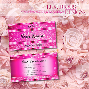 Bling Glam Girly Pink Glitter Sparkle Stars Luxe Visitekaartje
