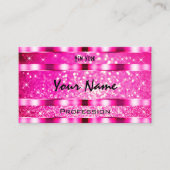 Bling Glam Girly Pink Glitter Vonk Sterren Stijlvo Visitekaartje (Voorkant)