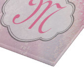 Bling Glitter Girly Monogram Glass Cutting Board Snijplank (Hoek)