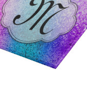 Bling Glitter Girly Monogram Glass Cutting Board Snijplank (Hoek)