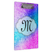 Bling Glitter Girly Monogram Initiaal Clip Board Klembord (Rechts)