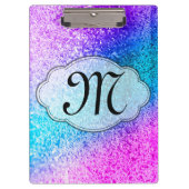 Bling Glitter Girly Monogram Initiaal Clip Board Klembord (Voorkant)